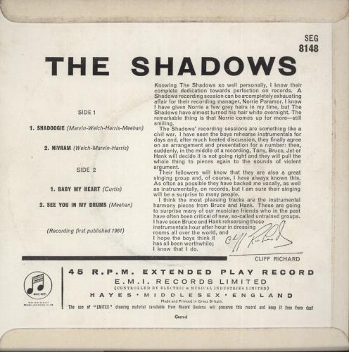 The Shadows The Shadows No. 2 - 1st 7" vinyl single (7 inch record / 45) UK SHD07TH377139