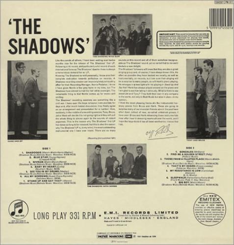 The Shadows The Shadows vinyl LP album (LP record) French SHDLPTH240573
