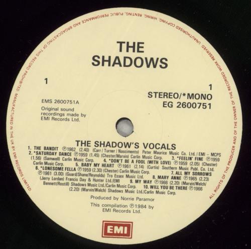 The Shadows Vocals vinyl LP album (LP record) UK SHDLPVO232853