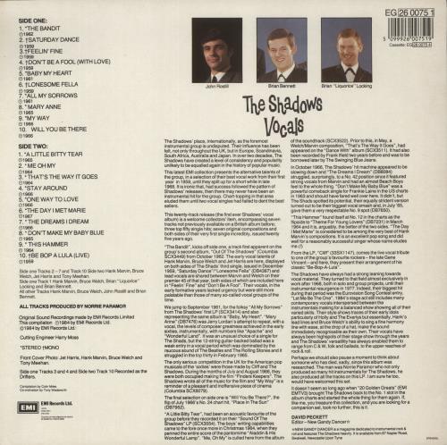 The Shadows Vocals vinyl LP album (LP record) UK SHDLPVO232853