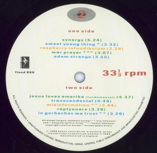 The Shamen In Gorbachev We Trust vinyl LP album (LP record) UK SHALPIN659464