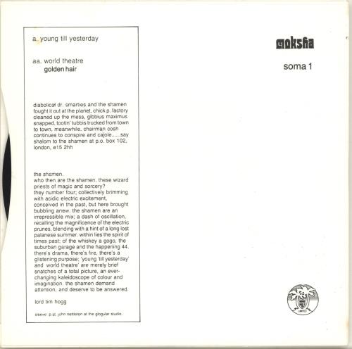 The Shamen Young Till Yesterday 7" vinyl single (7 inch record / 45) UK SHA07YO132458