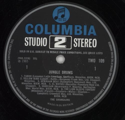 The Shangaans Jungle Drums vinyl LP album (LP record) UK TQZLPJU725624