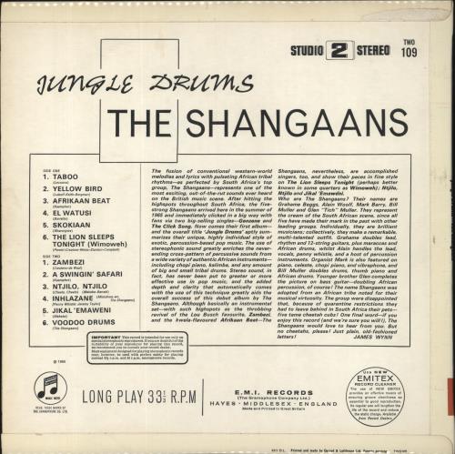 The Shangaans Jungle Drums vinyl LP album (LP record) UK TQZLPJU725624
