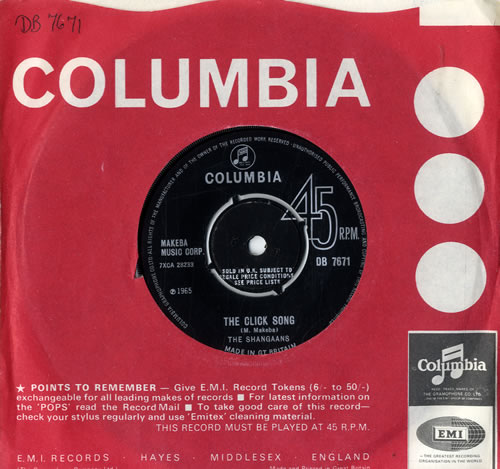The Shangaans The Click Song 7" vinyl single (7 inch record / 45) UK TQZ07TH605906