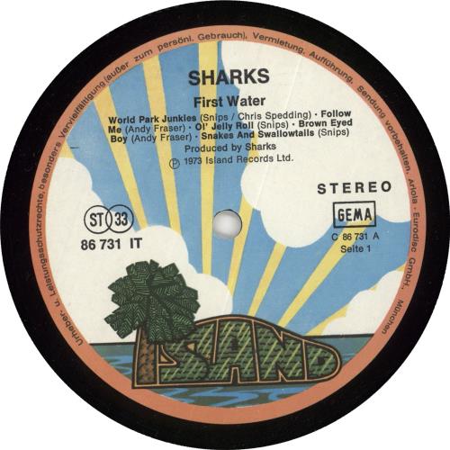 The Sharks First Water vinyl LP album (LP record) German TS1LPFI725540