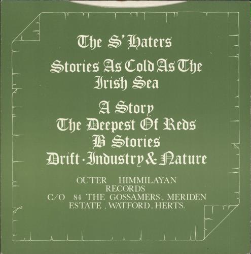 The S'Haters Stories As Cold As The Irish Sea 7" vinyl single (7 inch record / 45) UK ZWH07ST720650