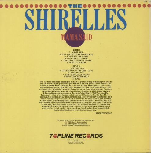 The Shirelles Mama Said vinyl LP album (LP record) UK SRLLPMA685187