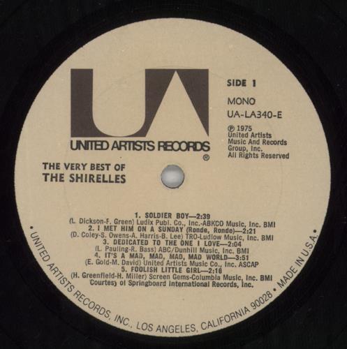 The Shirelles The Very Best Of vinyl LP album (LP record) US SRLLPTH609561