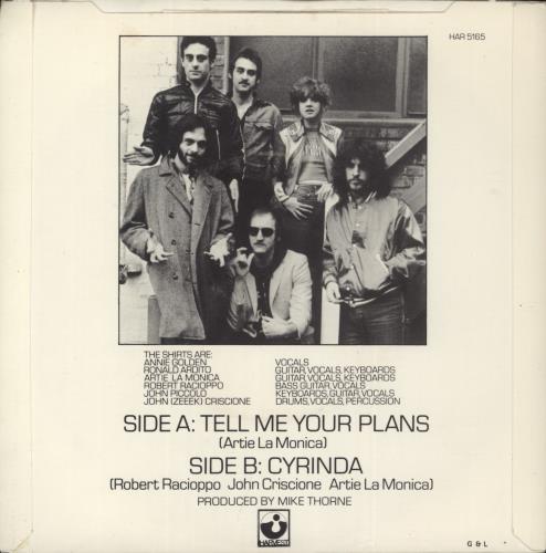 The Shirts Tell Me Your Plans 7" vinyl single (7 inch record / 45) UK TH607TE701266