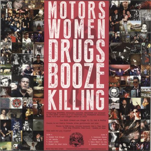 The Sick Livers Motors, Women, Drugs, Booze & Killing vinyl LP album (LP record) UK 95FLPMO881744