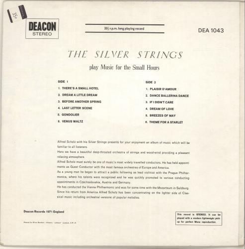 The Silver Strings The Silver Strings Play Music For The Small Hours vinyl LP album (LP record) UK YYWLPTH700665