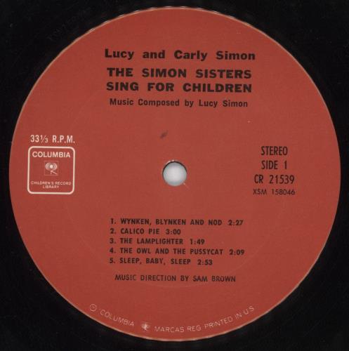 The Simon Sisters The Simon Sisters Sing For Children vinyl LP album (LP record) US 8SSLPTH630039