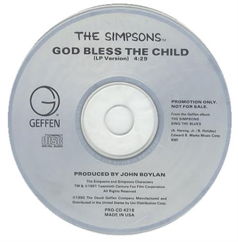 The Simpsons God Bless The Child CD single (CD5 / 5") US TSIC5GO189291