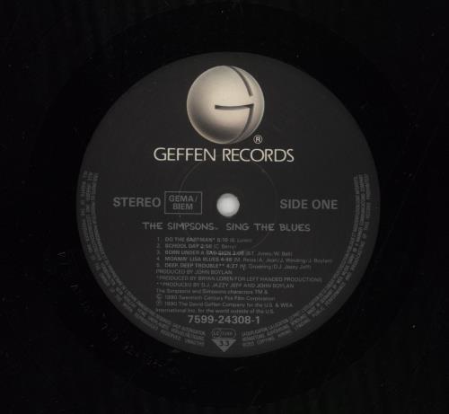 The Simpsons Sing The Blues - Promo Stickered vinyl LP album (LP record) German TSILPSI863915