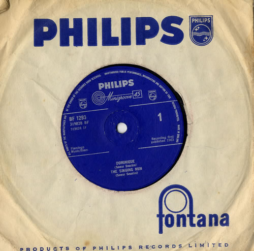 The Singing Nun Dominique - Solid 7" vinyl single (7 inch record / 45) UK TZN07DO562248