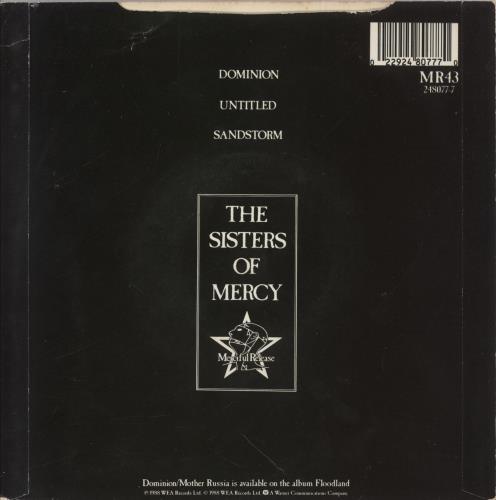 The Sisters Of Mercy Dominion 7" vinyl single (7 inch record / 45) UK SOM07DO58190