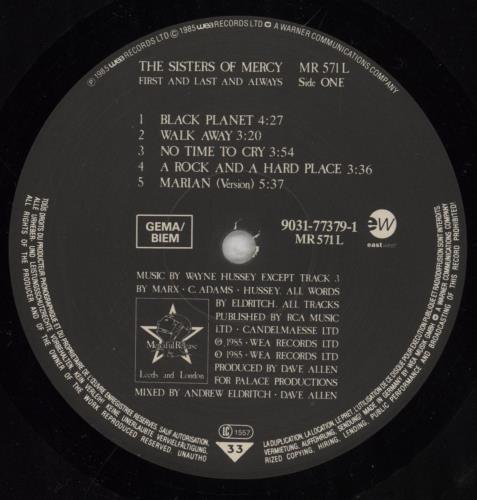 The Sisters Of Mercy First And Last And Always - Hype Sticker vinyl LP album (LP record) UK SOMLPFI856662