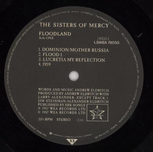 The Sisters Of Mercy Floodland - VG vinyl LP album (LP record) Yugoslavian SOMLPFL856598