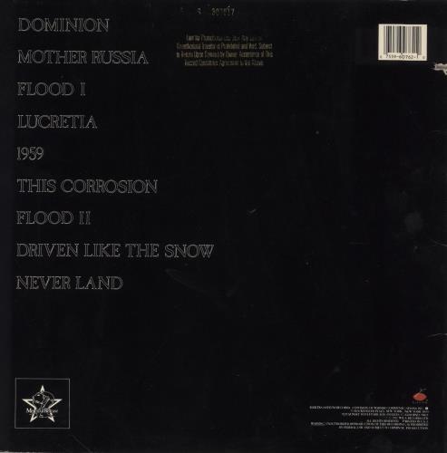 The Sisters Of Mercy Floodland vinyl LP album (LP record) US SOMLPFL166823