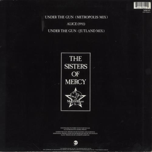 The Sisters Of Mercy Under The Gun + Poster 12" vinyl single (12 inch record / Maxi-single) UK SOM12UN99810
