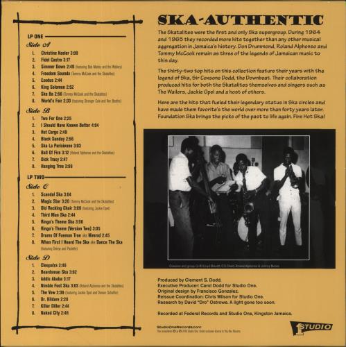 The Skatalites Foundation Ska 2-LP vinyl record set (Double LP Album) US 4SK2LFO857750