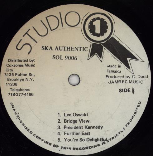 The Skatalites Ska Authentic vinyl LP album (LP record) Jamaican 4SKLPSK755907