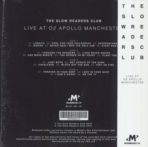 The Slow Readers Club Live At O2 Apollo Manchester - Black Splattered Vinyl + DVD 2-LP vinyl record set (Double LP Album) UK 4J42LLI833228