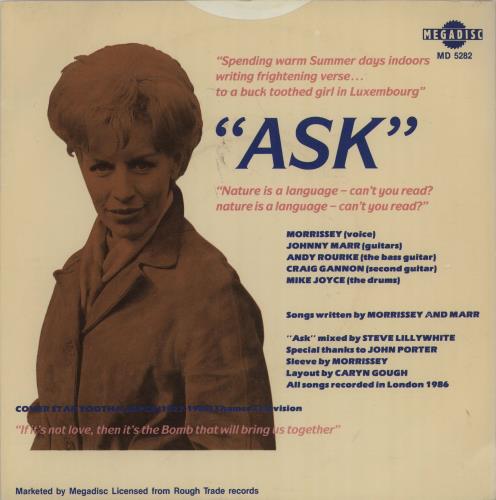 The Smiths Ask - Dark Tint p/s 7" vinyl single (7 inch record / 45) Dutch SMI07AS670073