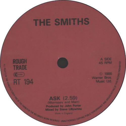 The Smiths Ask - Solid 7" vinyl single (7 inch record / 45) UK SMI07AS670224