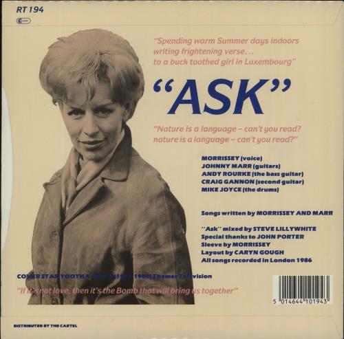 The Smiths Ask - Solid 7" vinyl single (7 inch record / 45) UK SMI07AS670224