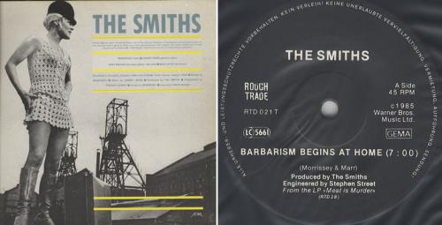 The Smiths Barbarism Begins At Home 12" vinyl single (12 inch record / Maxi-single) German SMI12BA00136