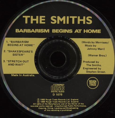 The Smiths Barbarism Begins At Home CD single (CD5 / 5") Australian SMIC5BA671199