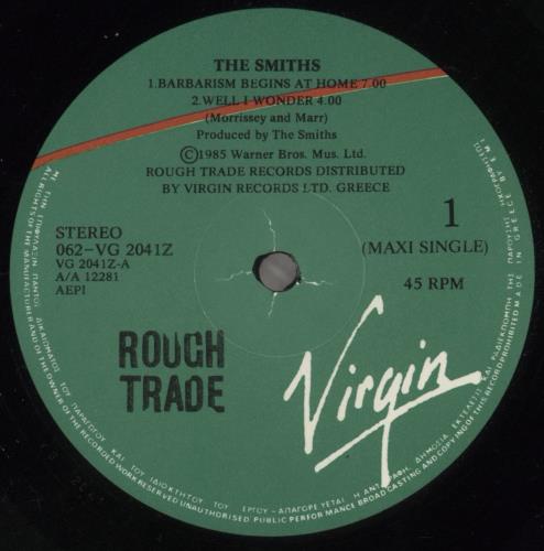 The Smiths Barbarism Begins At Home 12" vinyl single (12 inch record / Maxi-single) Greek SMI12BA68111