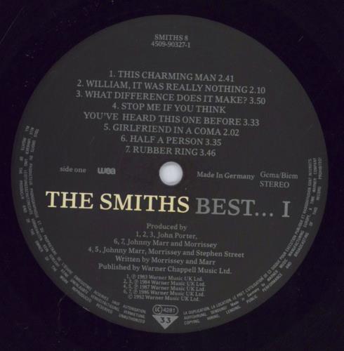 The Smiths Best...I - EX vinyl LP album (LP record) UK SMILPBE831196