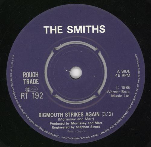 The Smiths Bigmouth Strikes Again - EX 7" vinyl single (7 inch record / 45) UK SMI07BI741728