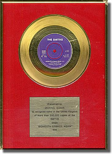 The Smiths Bigmouth Strikes Again award disc UK SMIAWBI230984