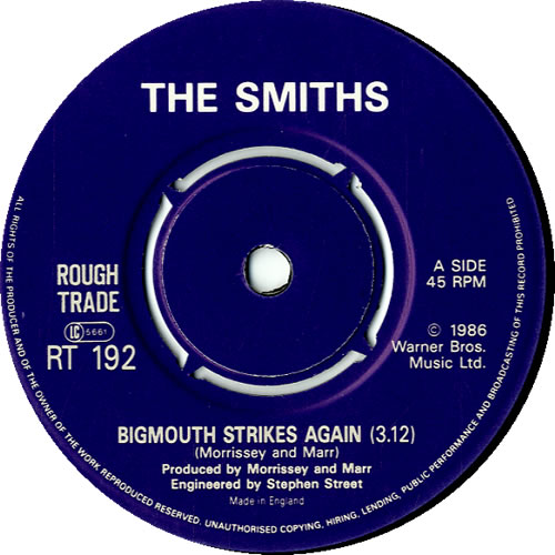 The Smiths Bigmouth Strikes Again 7" vinyl single (7 inch record / 45) UK SMI07BI28777