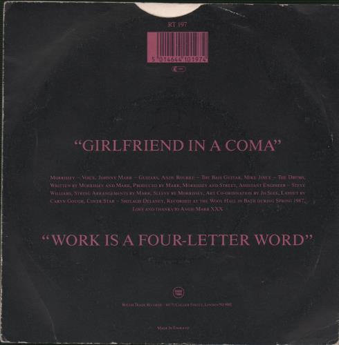The Smiths Girlfriend In A Coma 7" vinyl single (7 inch record / 45) Dutch SMI07GI670233