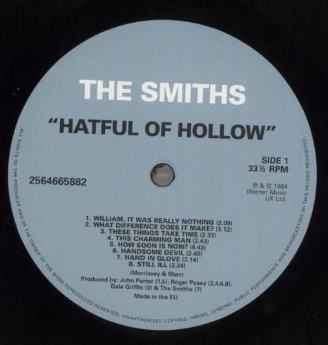 The Smiths Hatful Of Hollow + Hype Sticker vinyl LP album (LP record) UK SMILPHA858969