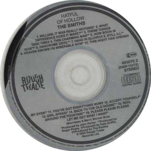 The Smiths Hatful Of Hollow CD album (CDLP) Australian SMICDHA671023