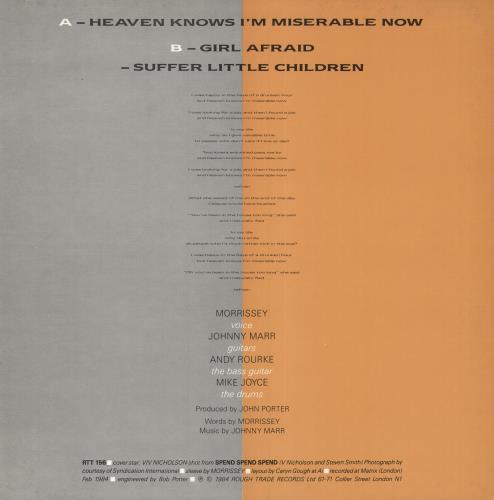 The Smiths Heaven Knows I'm Miserable Now - A1 12" vinyl single (12 inch record / Maxi-single) UK SMI12HE749554