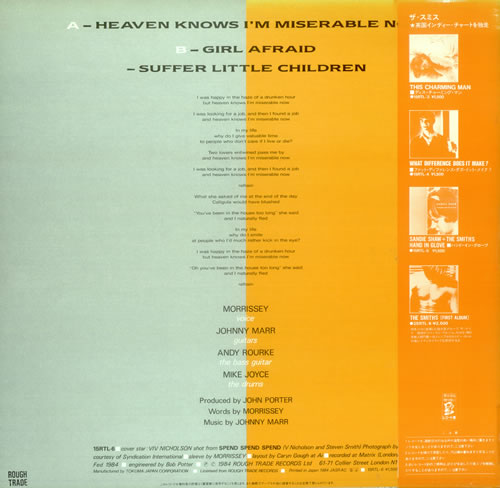 The Smiths Heaven Knows I'm Miserable Now 12" vinyl single (12 inch record / Maxi-single) Japanese SMI12HE140475