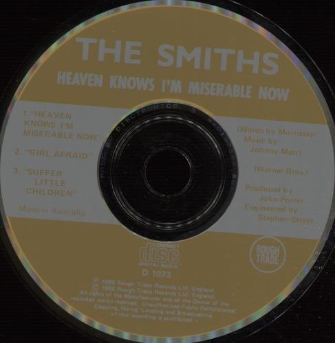 The Smiths Heaven Knows I'm Miserable Now CD single (CD5 / 5") Australian SMIC5HE381612