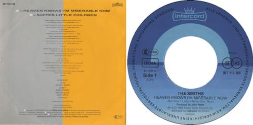 The Smiths Heaven Knows I'm Miserable Now 7" vinyl single (7 inch record / 45) German SMI07HE88978