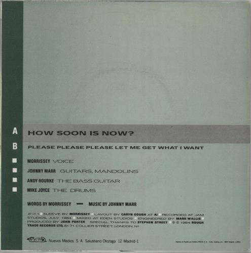 The Smiths How Soon Is Now? 7" vinyl single (7 inch record / 45) Spanish SMI07HO662534