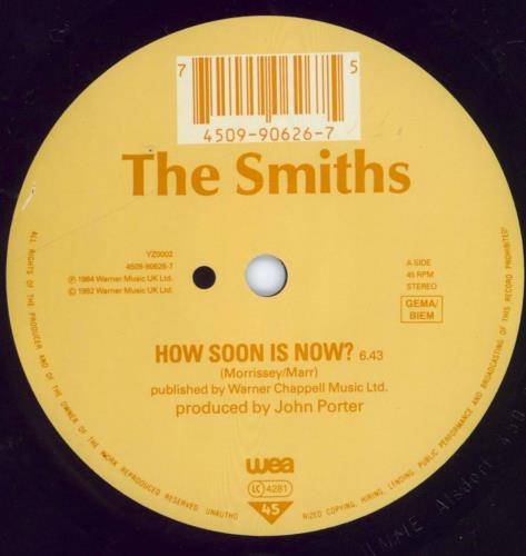 The Smiths How Soon Is Now? 7" vinyl single (7 inch record / 45) German SMI07HO808495