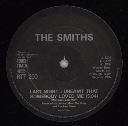 The Smiths Last Night I Dreamt That Somebody Loved Me - EX 12" vinyl single (12 inch record / Maxi-single) UK SMI12LA779468