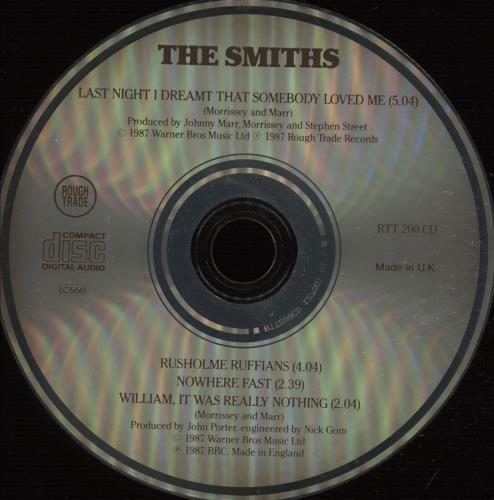 The Smiths Last Night I Dreamt That Somebody Loved Me CD single (CD5 / 5") UK SMIC5LA07836