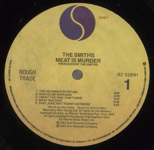 The Smiths Meat Is Murder - Shrink vinyl LP album (LP record) Canadian SMILPME857431